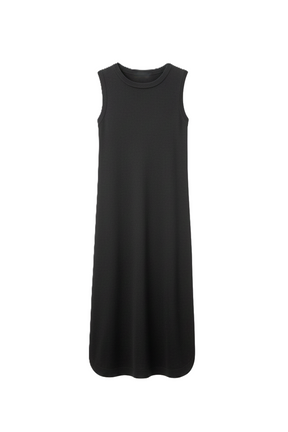 Dress with Ribbed Trim