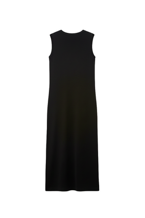 Dress with Ribbed Trim