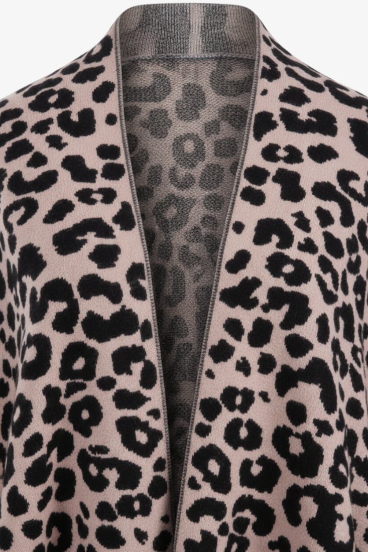 بونشو بنقشة ليوبارد  مع شراشيب