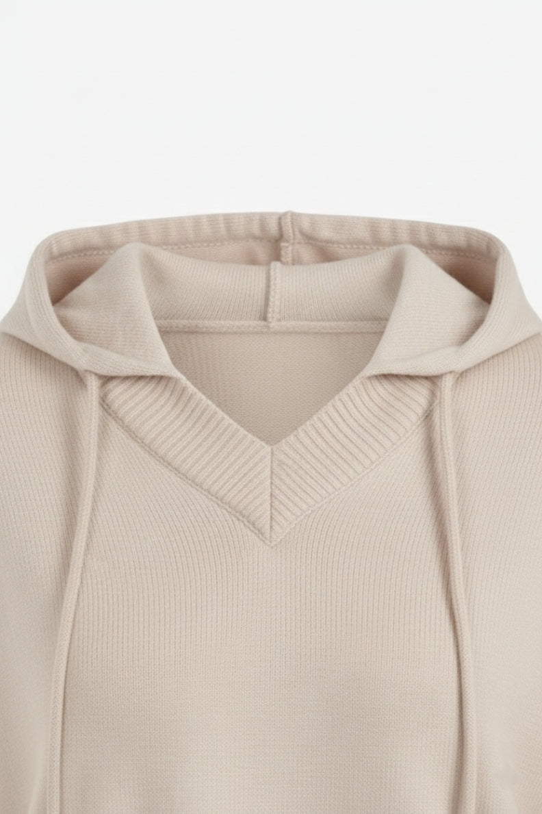 هودي لاونج مضلع بياقة V