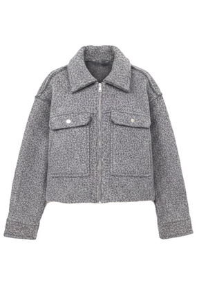 Cropped Fleece Zip-Up Jacket