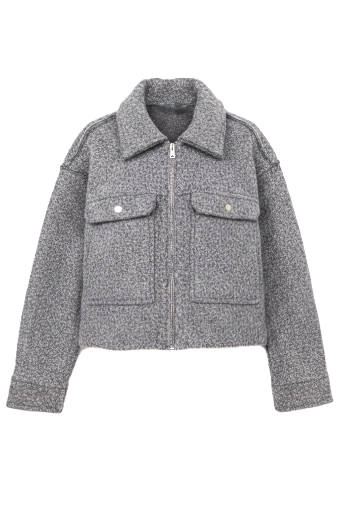 Cropped Fleece Zip-Up Jacket