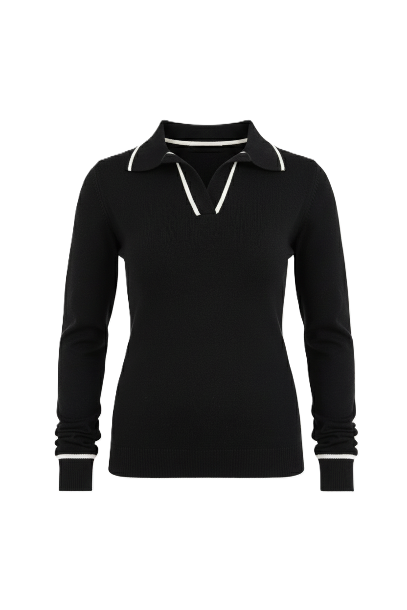 Contrast Panel Knit Pullover