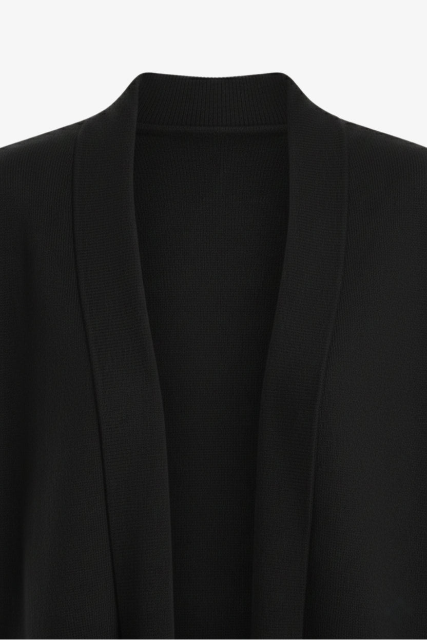 Open Neckline Knitted Cardigan