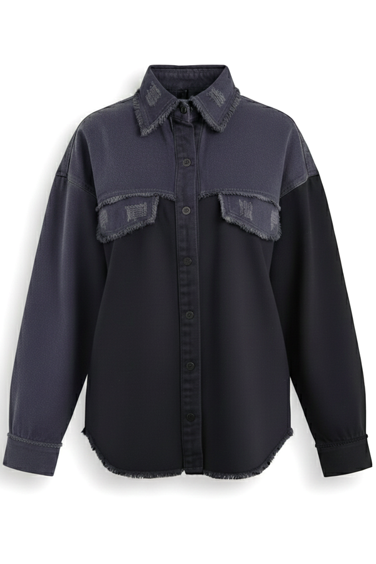 Two-Tone Denim Shirt