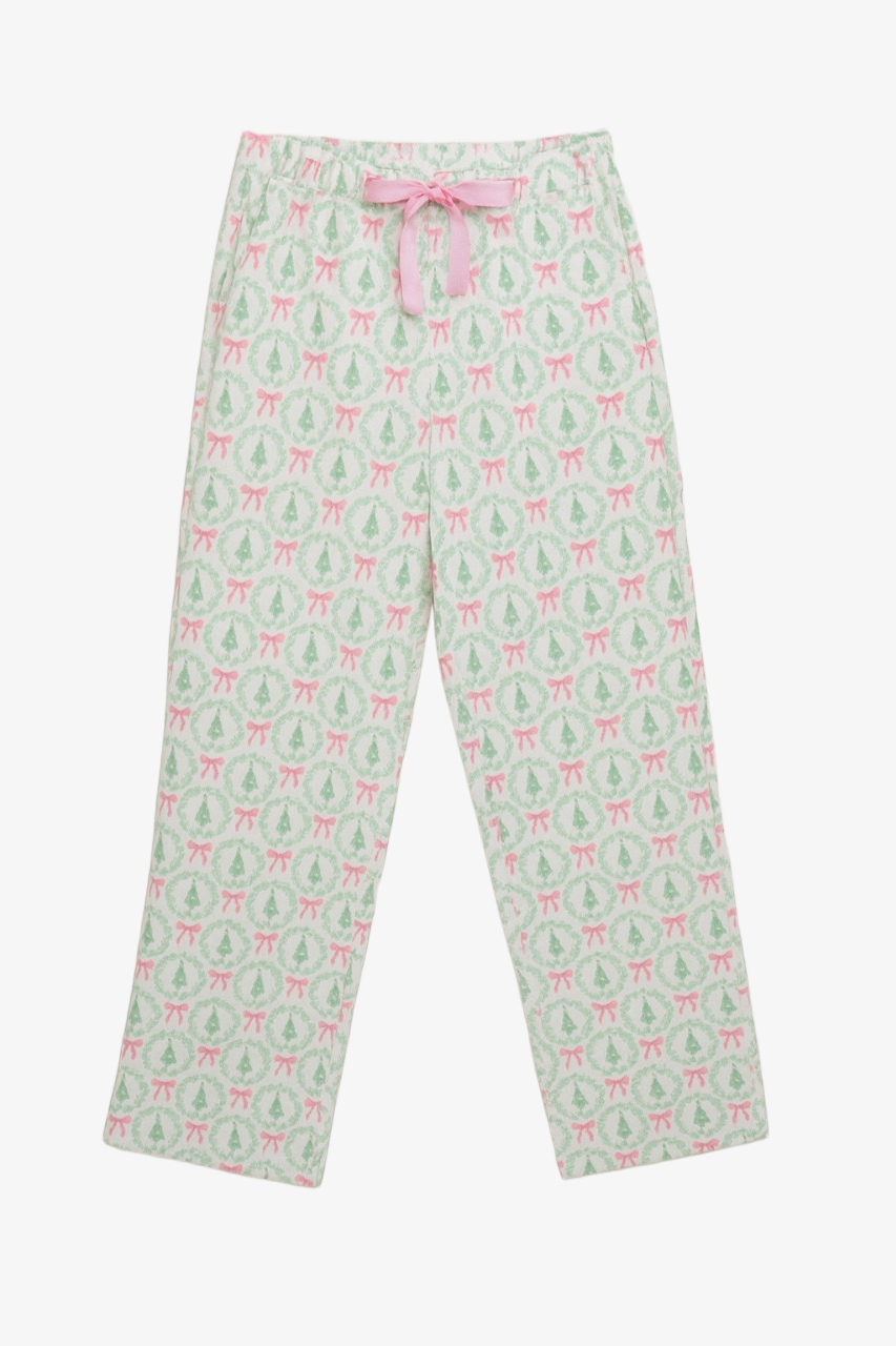 طقم بيجامة كريسماس بياقة دائرية