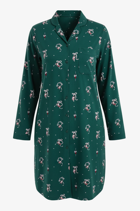 Christmas Button-Down Nightgown