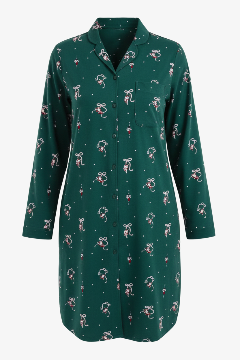 Christmas Button-Down Nightgown