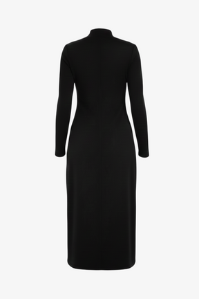Mock Neck Midi Dress