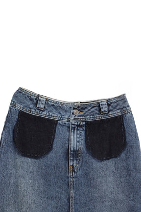 جيبة جينز بلونين