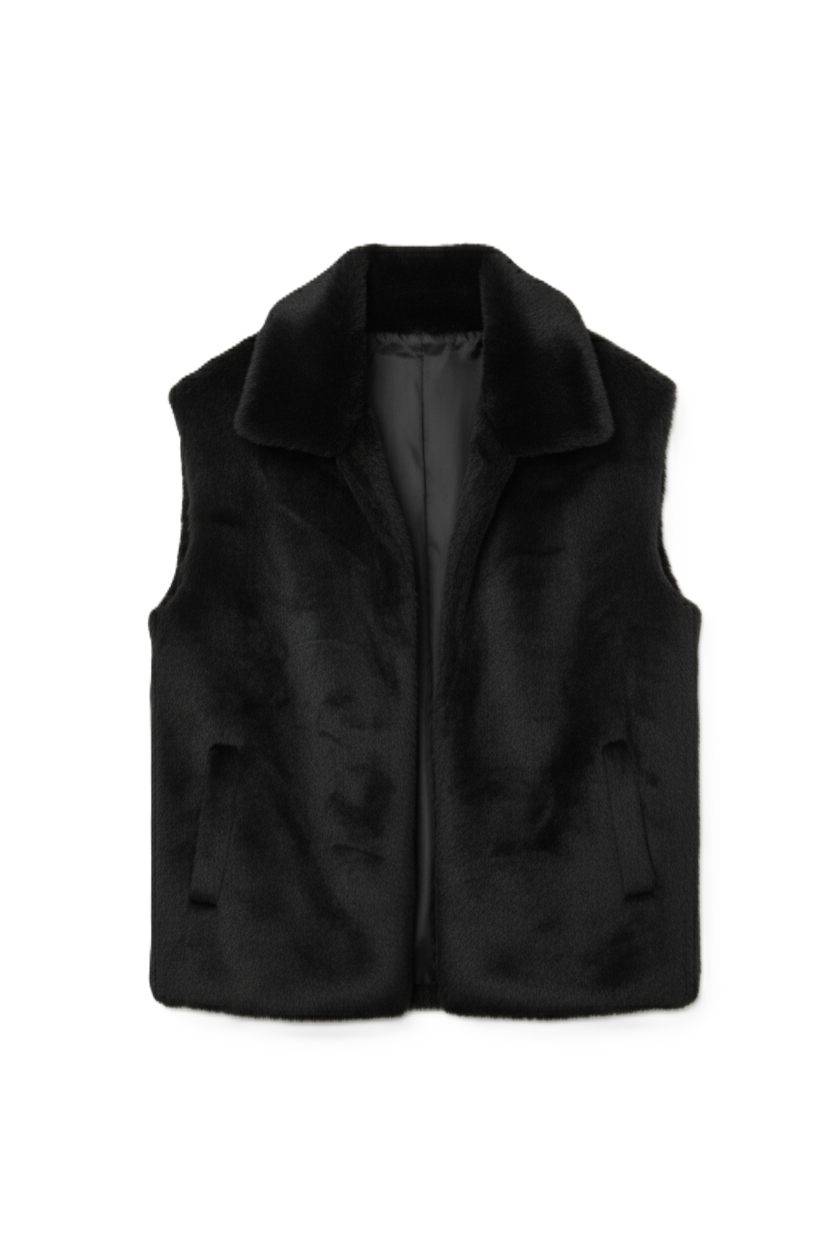 Open Neckline Sleeveless Vest