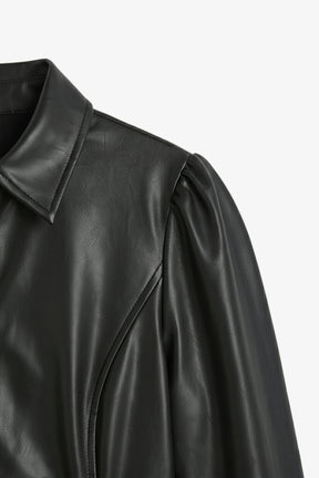 Leather Snap Button Shirt
