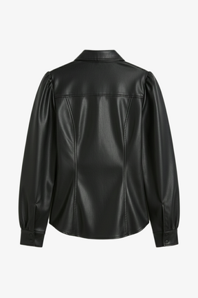 Leather Snap Button Shirt