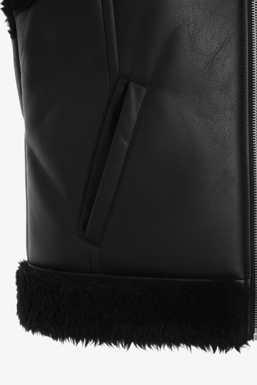 فيست جلد بأطراف مزينة بالفرو