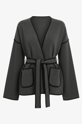 Open-Neck Wrap Jacket