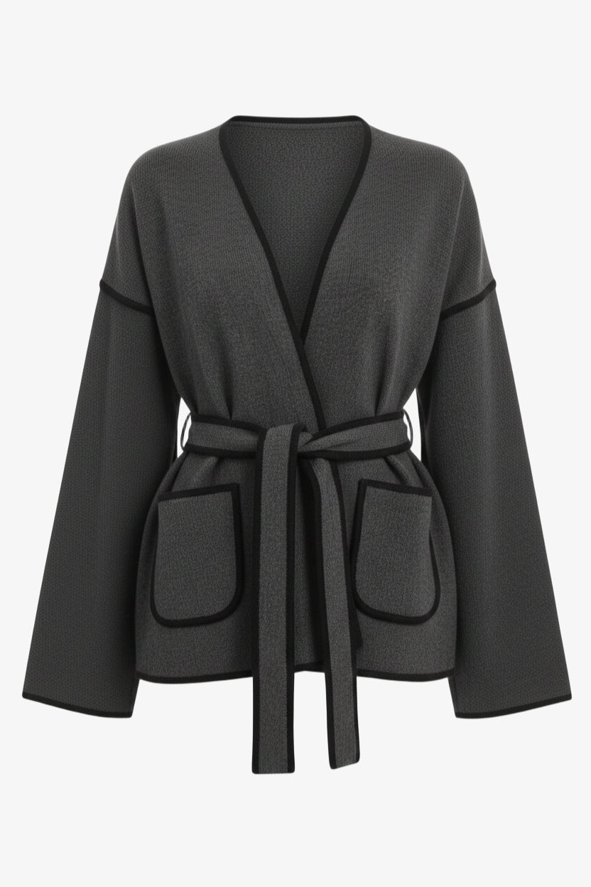 Open-Neck Wrap Jacket