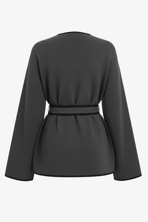 Open-Neck Wrap Jacket