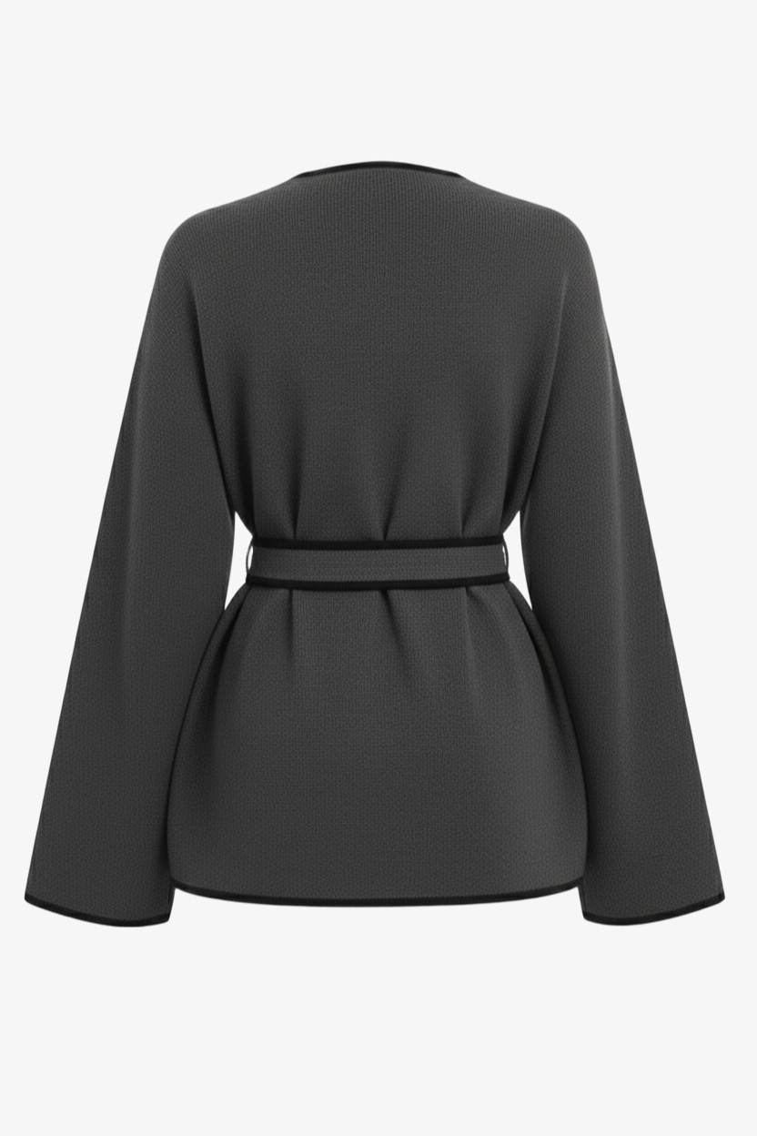 Open-Neck Wrap Jacket