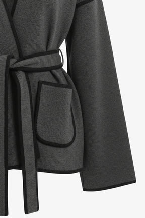 Open-Neck Wrap Jacket