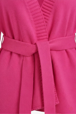 Ribbed-Trim Knit Cardigan