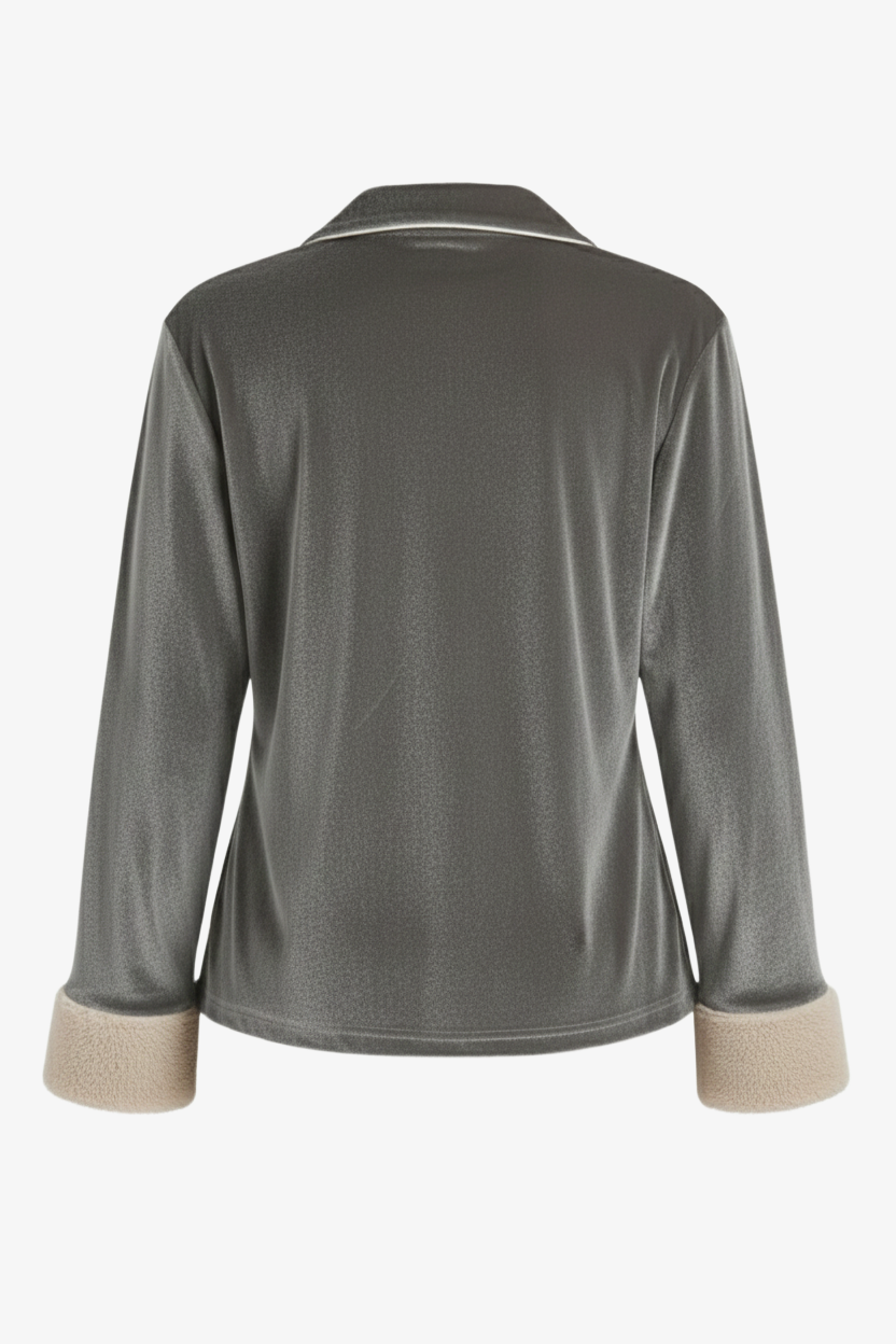 Velvet Button-Down Pyjama Set