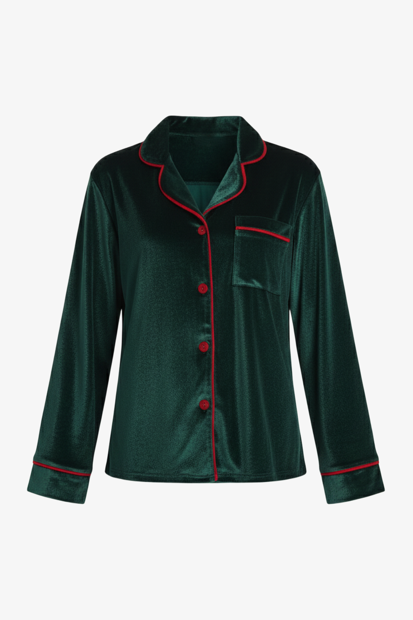 Pyjama Set with Contrast Piping