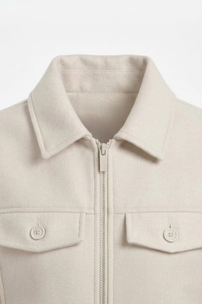 Flap Pocket Cropped Jacket