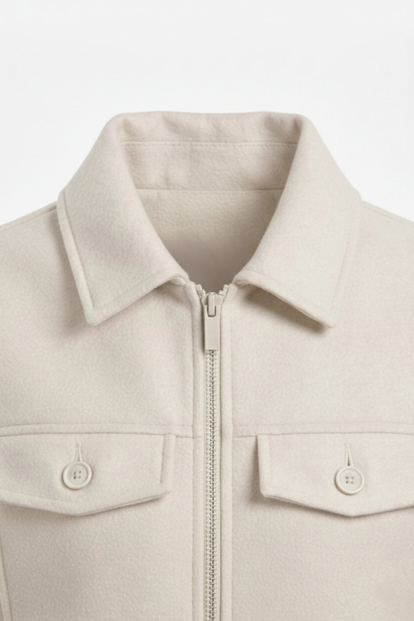 Flap Pocket Cropped Jacket