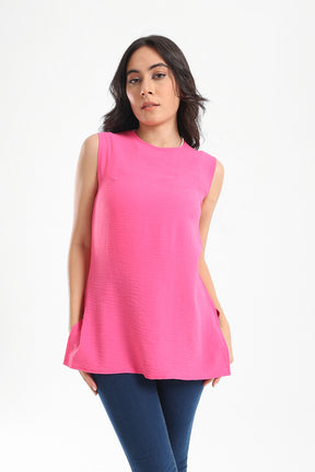 بلوزة سادة بدون أكمام