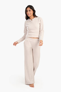 Crew Neck with V Cut Pyjama Set