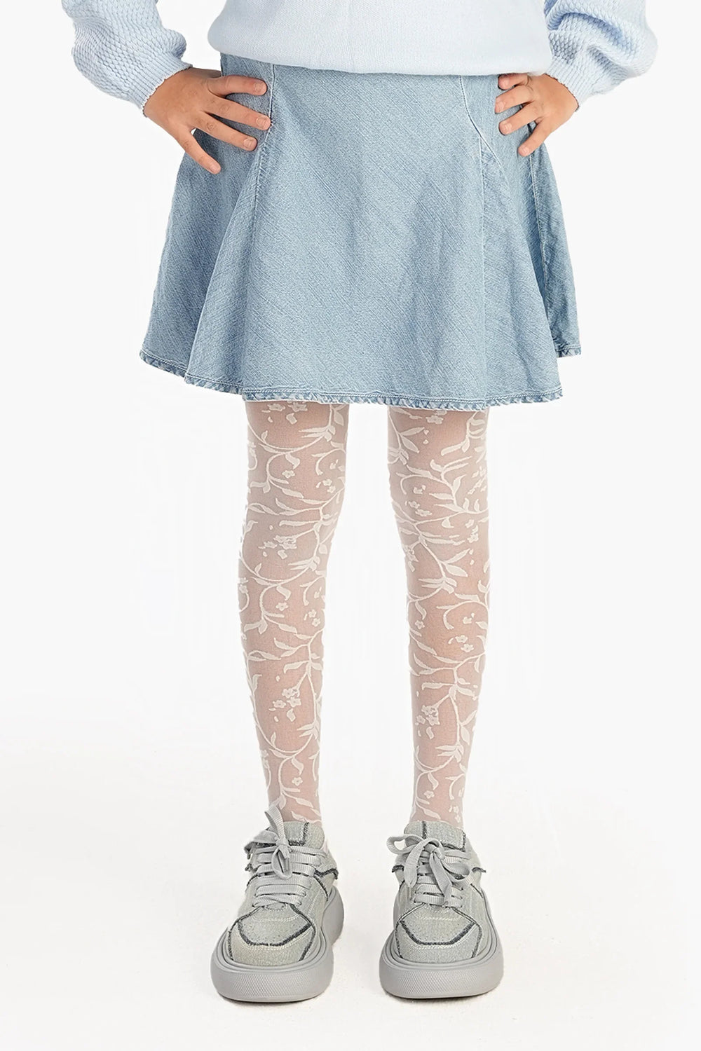 Girly Jacquard Pantyhose