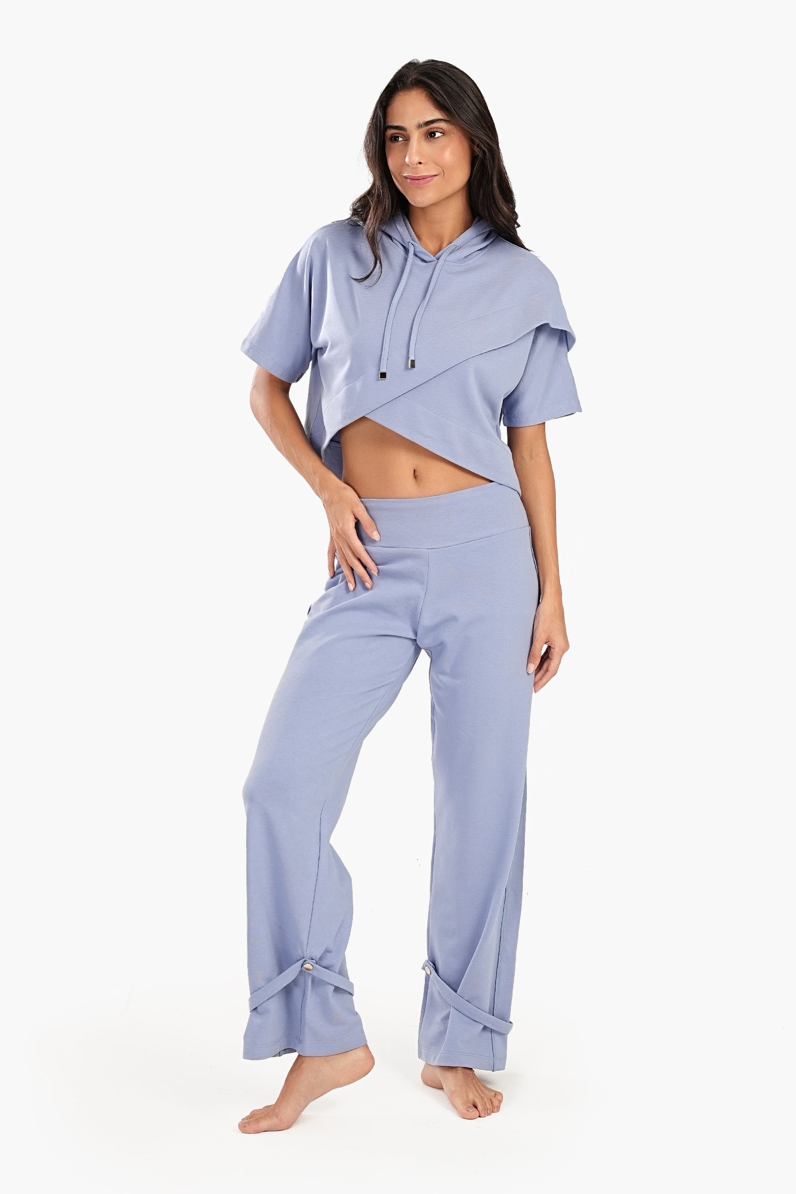 Asymmetrical Cropped Pyjama Top