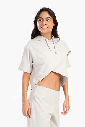 Asymmetrical Cropped Pyjama Top