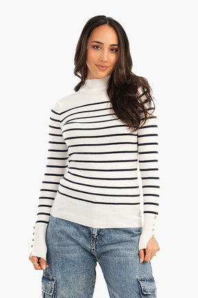 Pullover with Horizontal Stripes