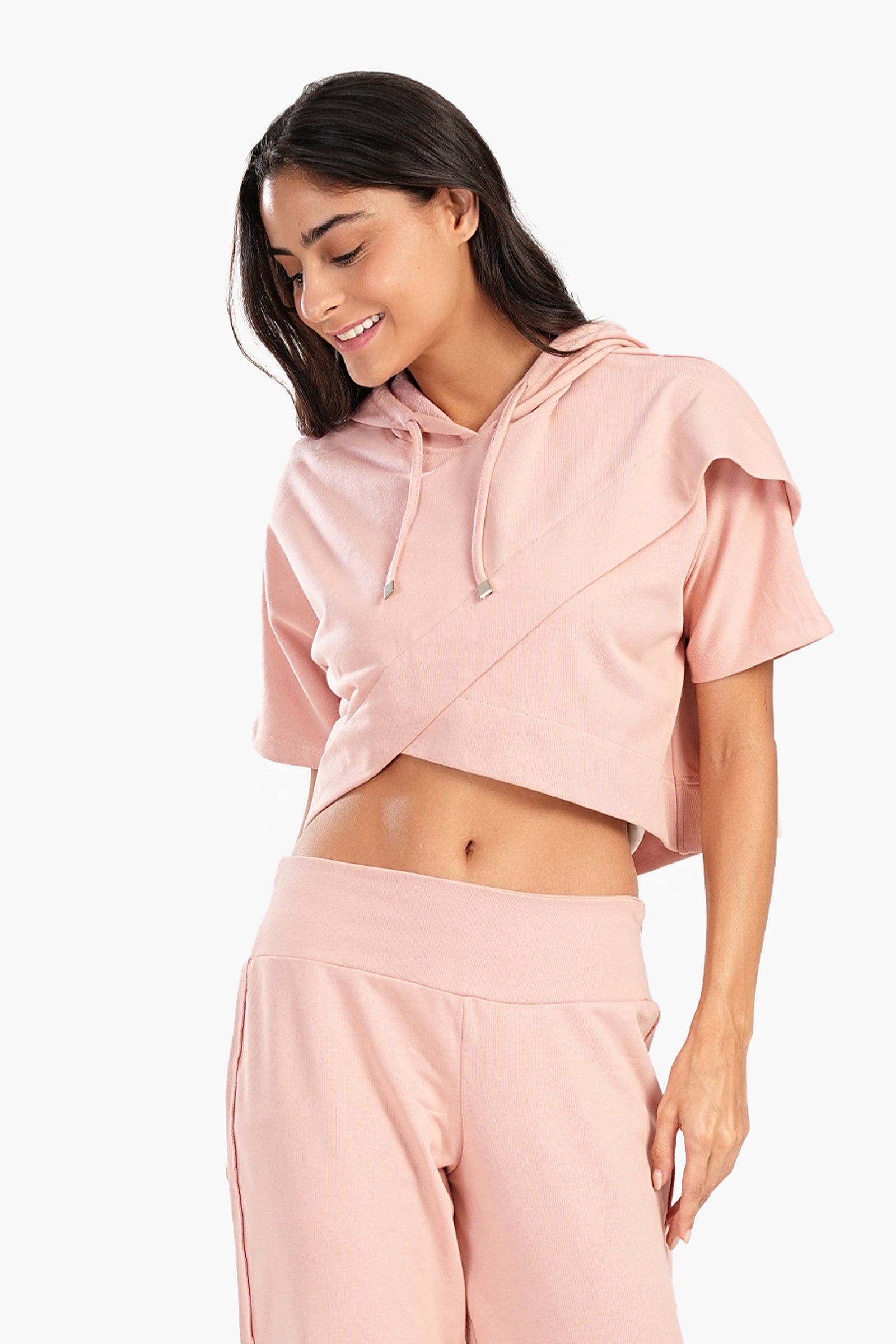 Asymmetrical Cropped Pyjama Top