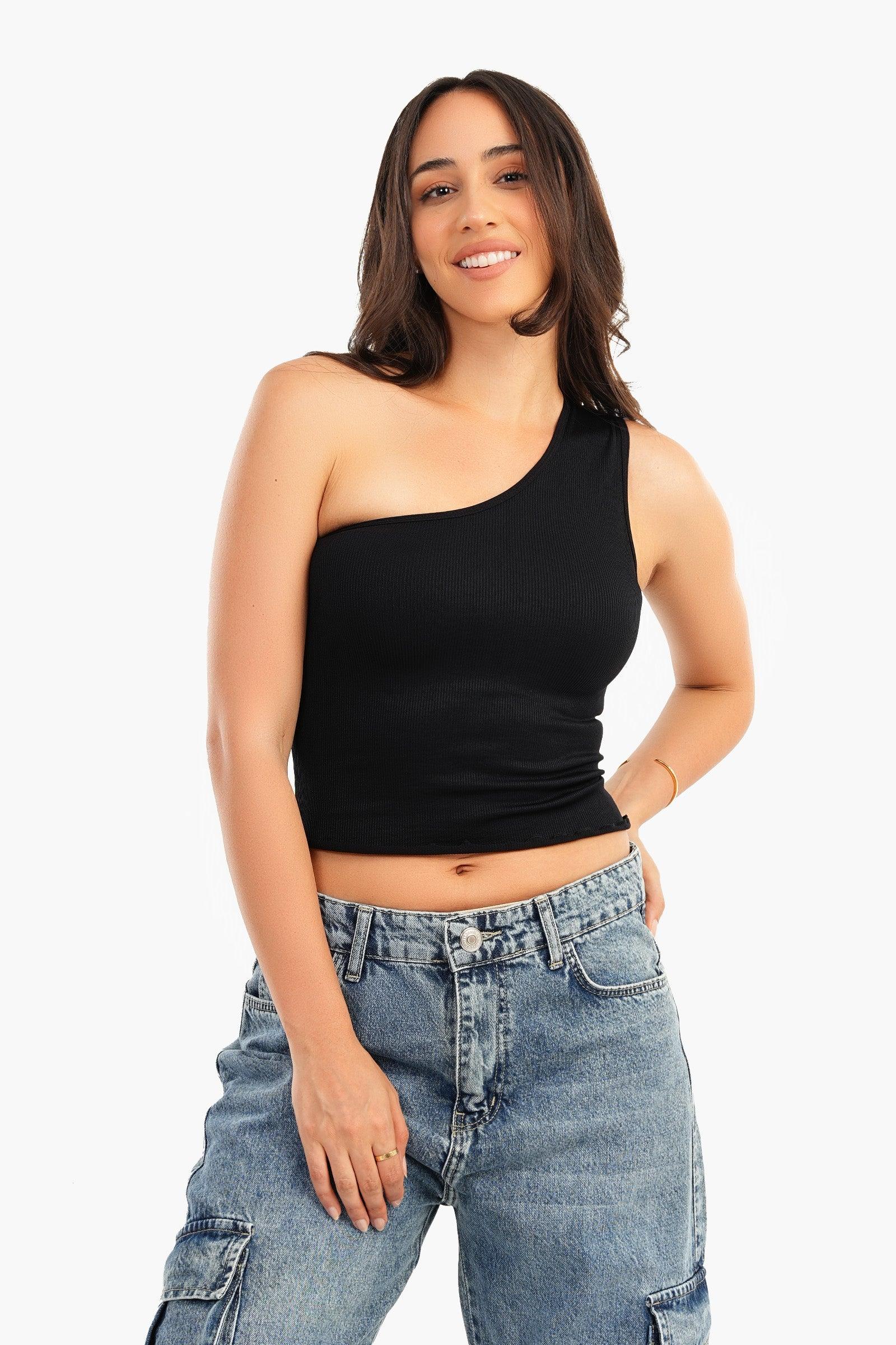 One Shoulder Cropped Top - Carina - كارينا