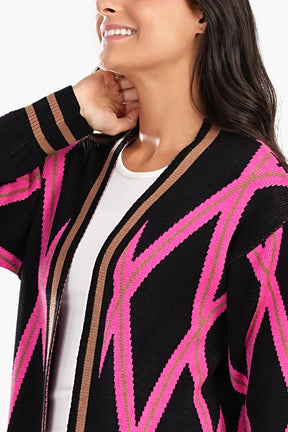 Argyle Pattern Wool Cardigan