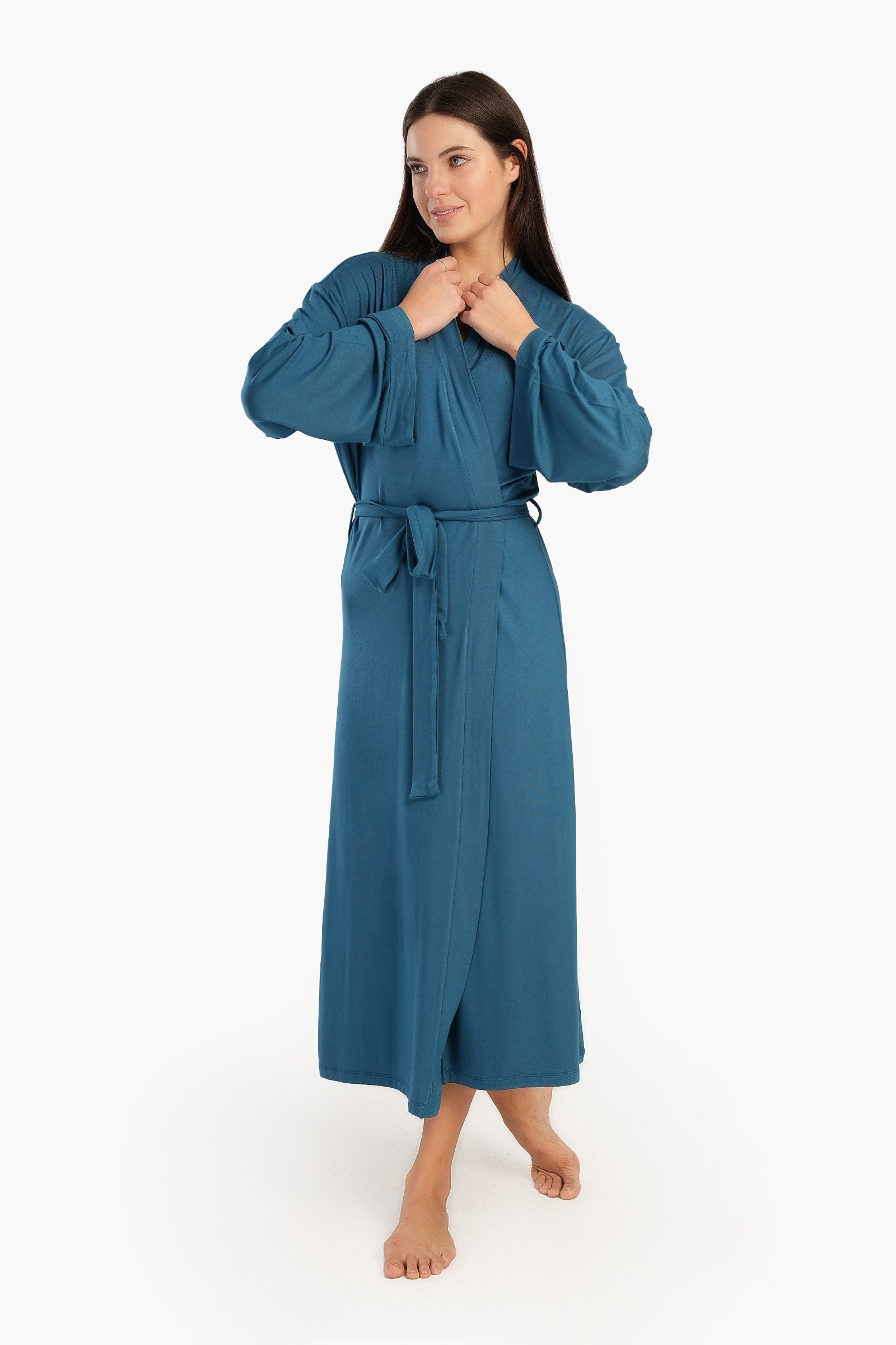 Long Sleeves Plain Robe