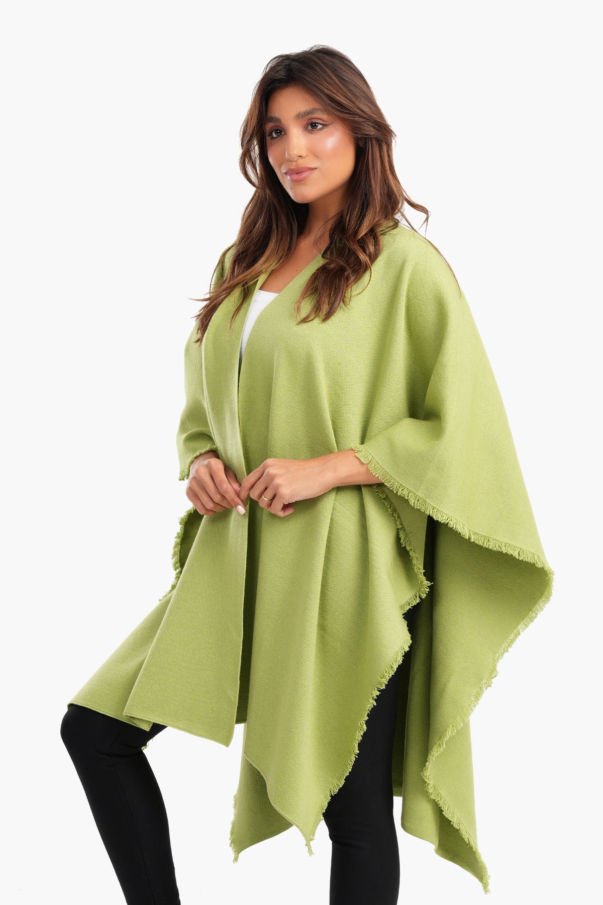 Loose Fit Solid Pattern Poncho