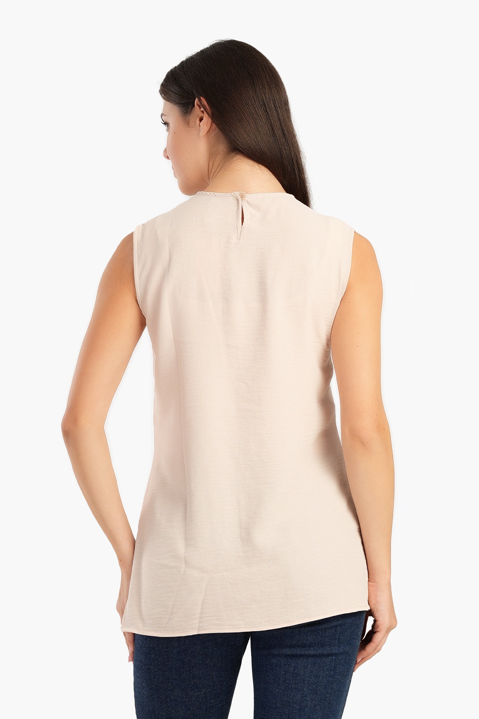 Sleeveless Blouse with Slits