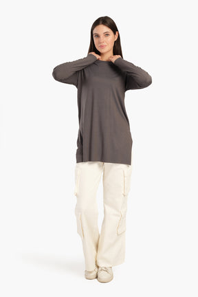 Viscose T-Shirt with Long Sleeves