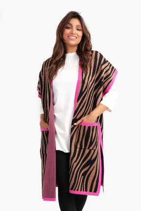 Zebra Print Wool Vest