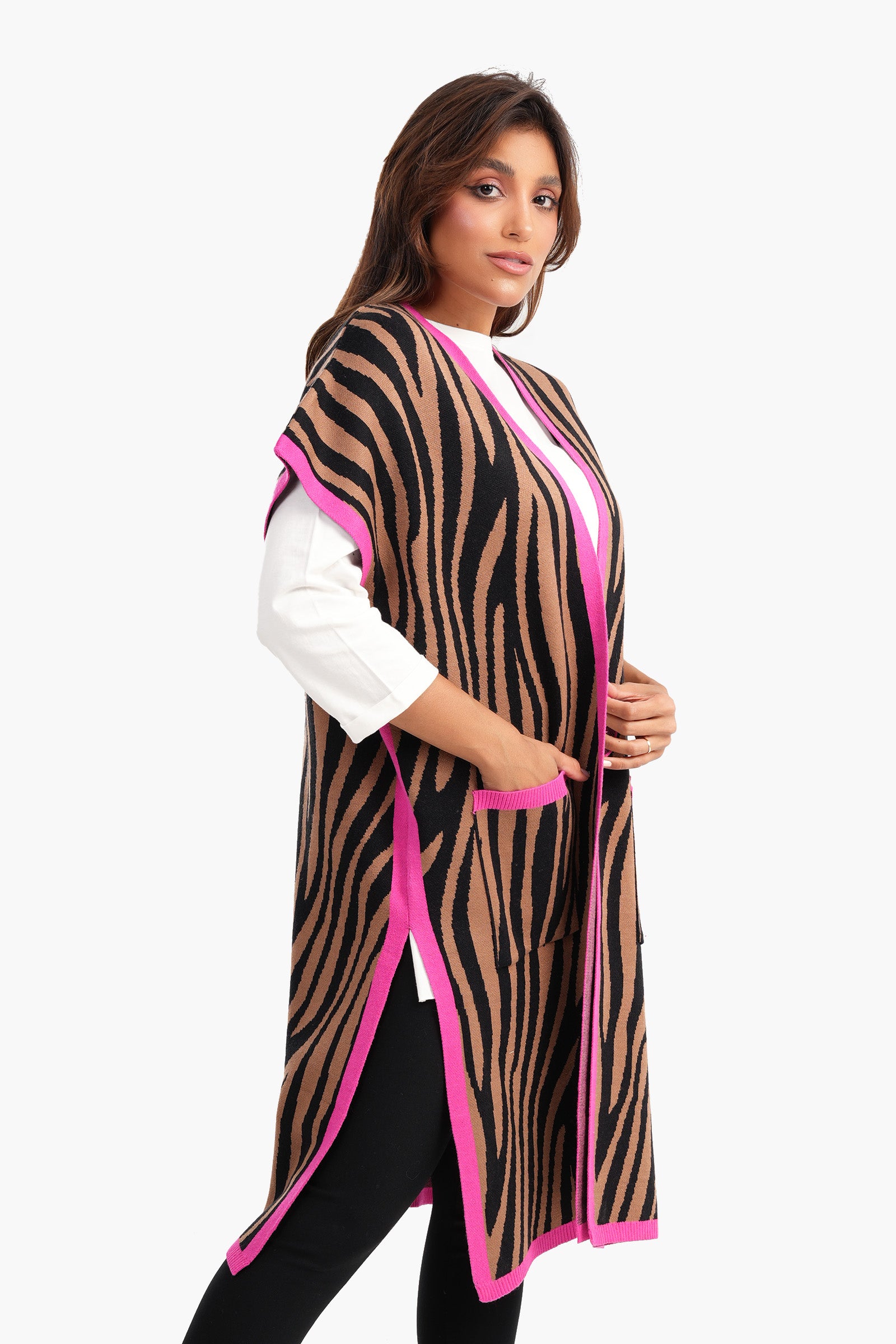 Zebra Print Wool Vest