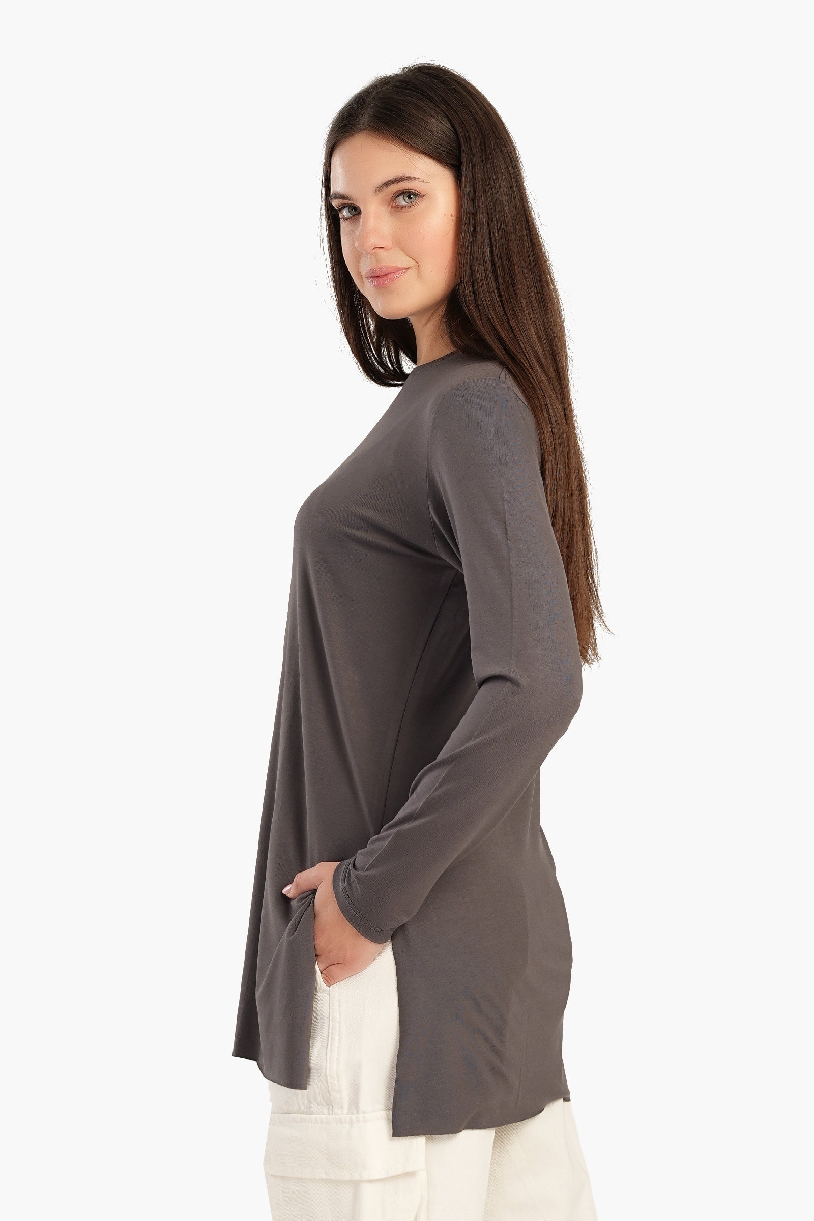 Viscose T-Shirt with Long Sleeves