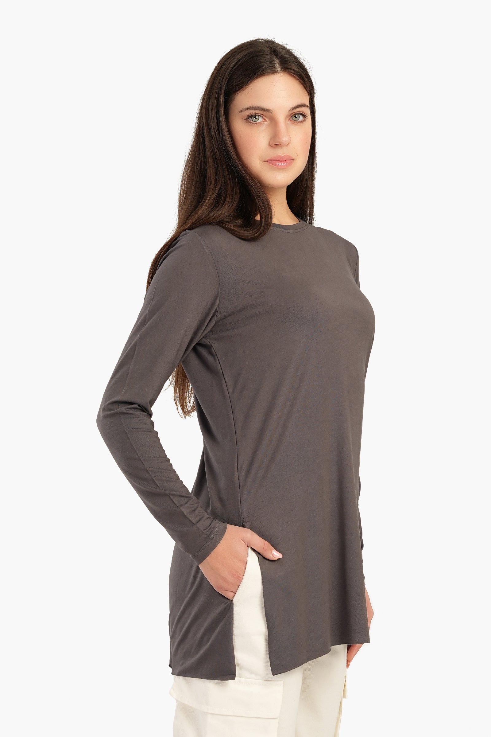 Viscose T-Shirt with Long Sleeves