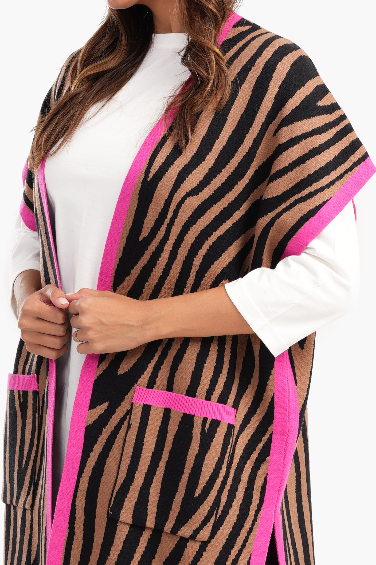 Zebra Print Wool Vest