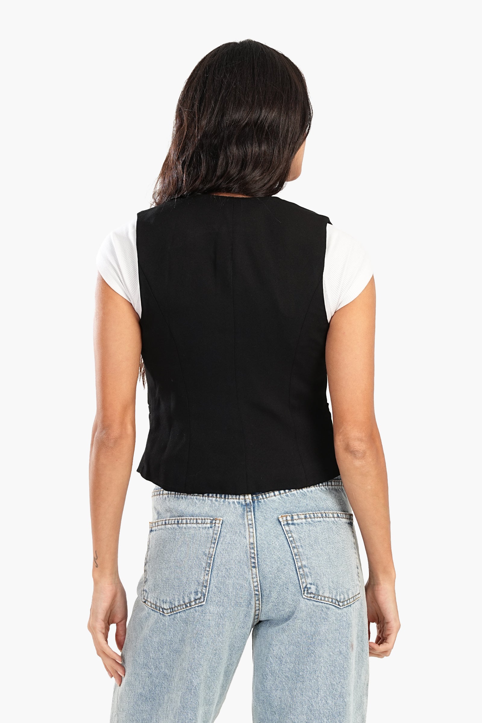 Button-Up Black Vest