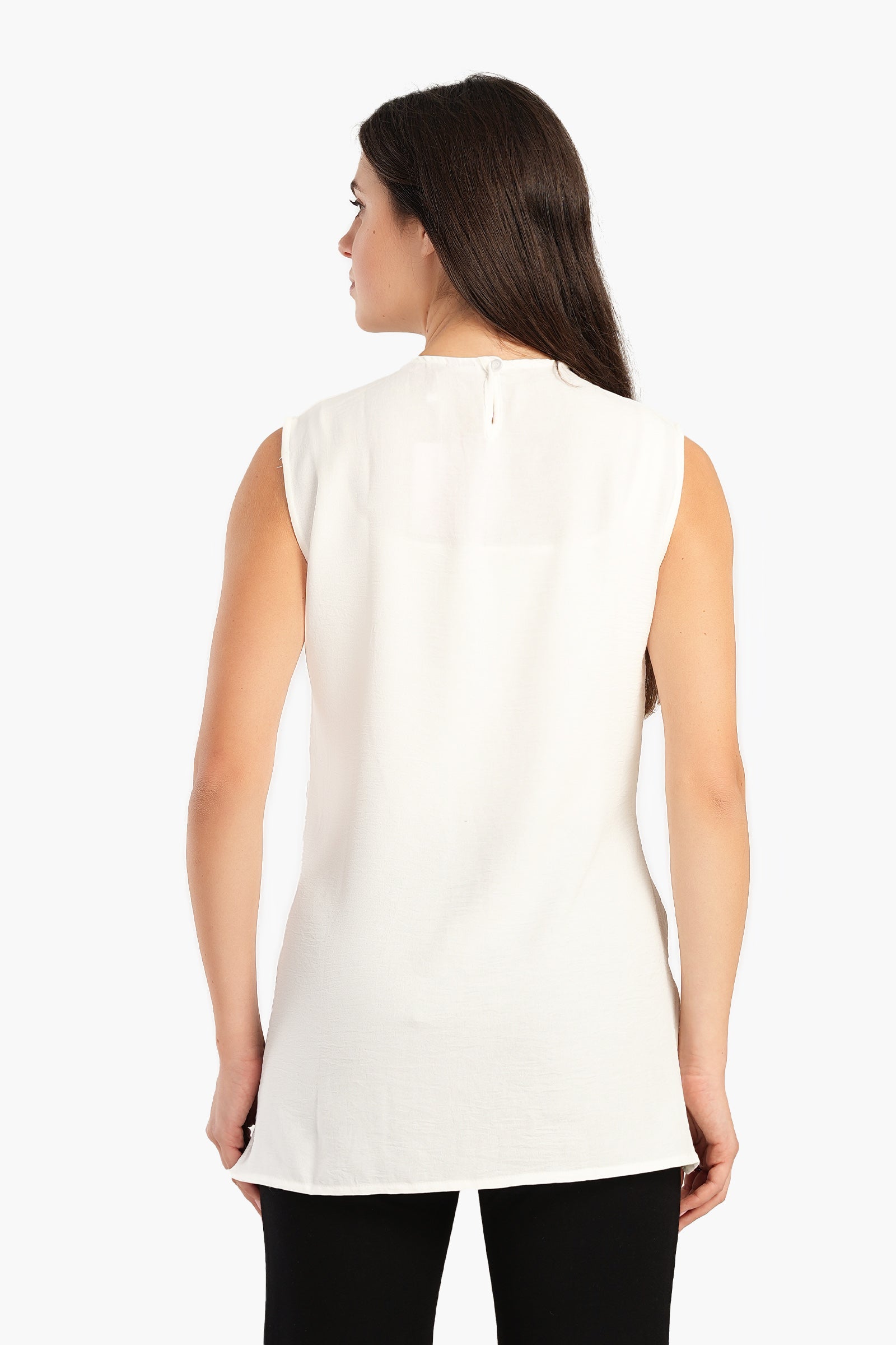 Sleeveless Blouse with Slits