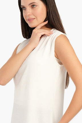 Sleeveless Blouse with Slits