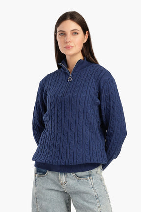 Half Stand-Up Collar Lounge Pullover